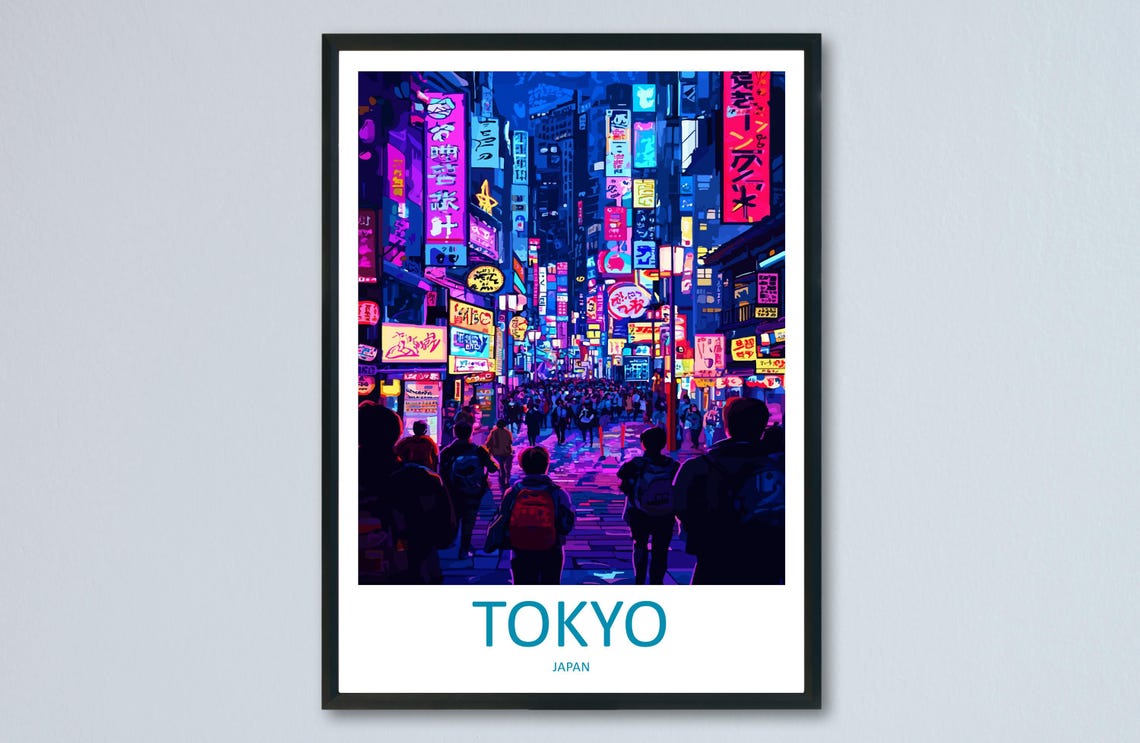 Tokyo Travel Print, Japan Cityscape Poster