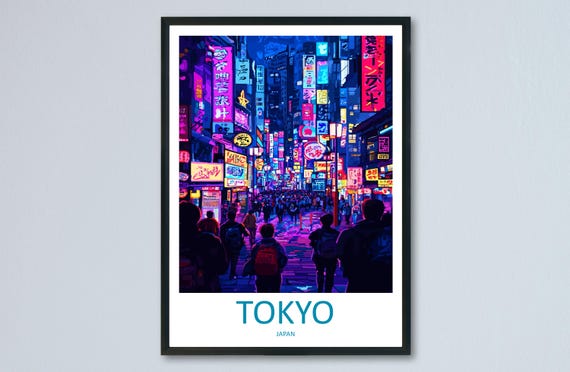 Tokyo Travel Print, Japan Cityscape Poster