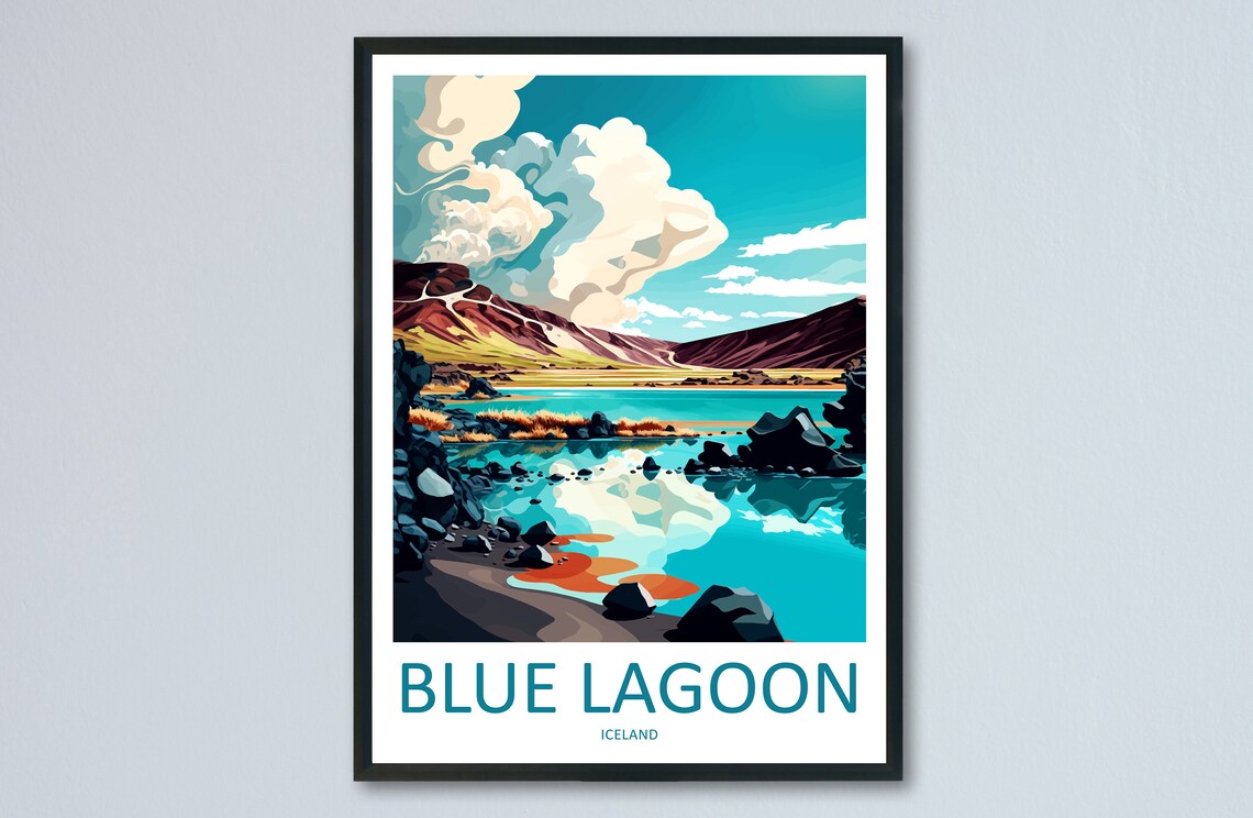 Blue Lagoon Travel Poster, Iceland Place Art