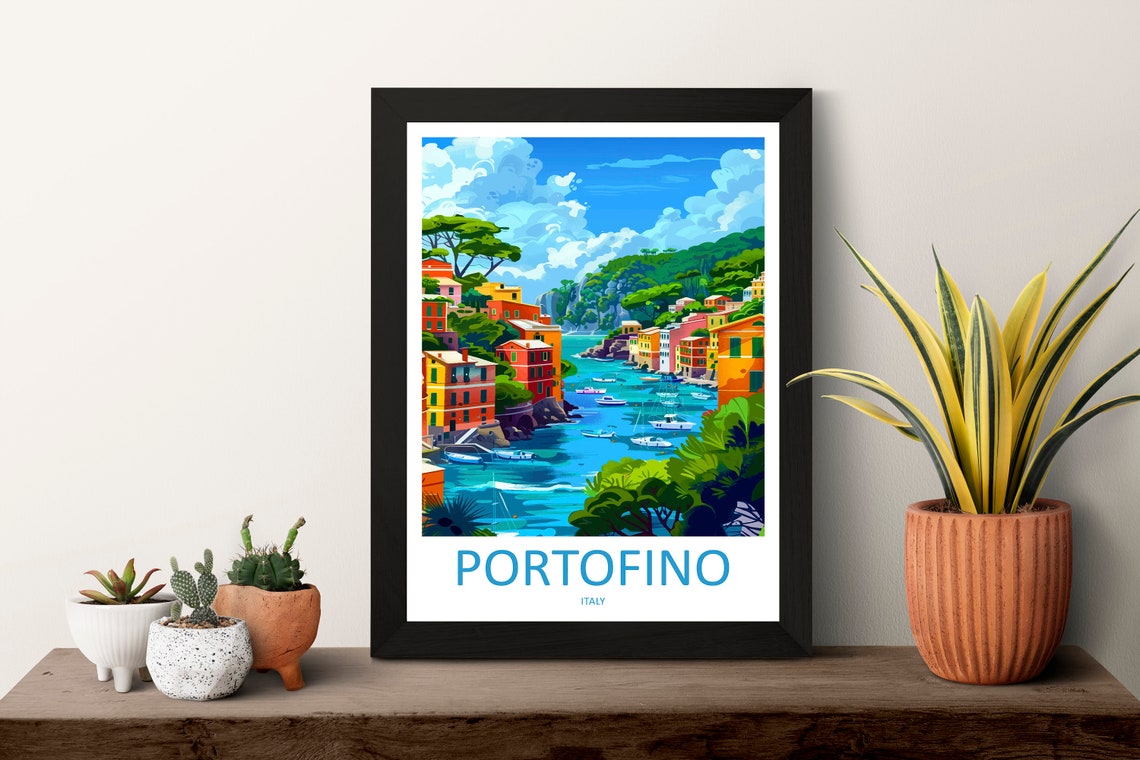 Portofino Travel Print Wall Art Portofino Wall Hanging Home Dcor Portofino Gift Art Lovers Italy Art Lover Gift Portofino Print Portofino - Image 3