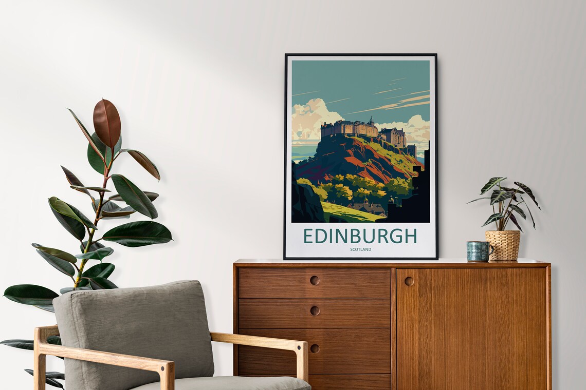 Edinburgh Cityscape Art Print, Scotland Wall Decor - Image 2