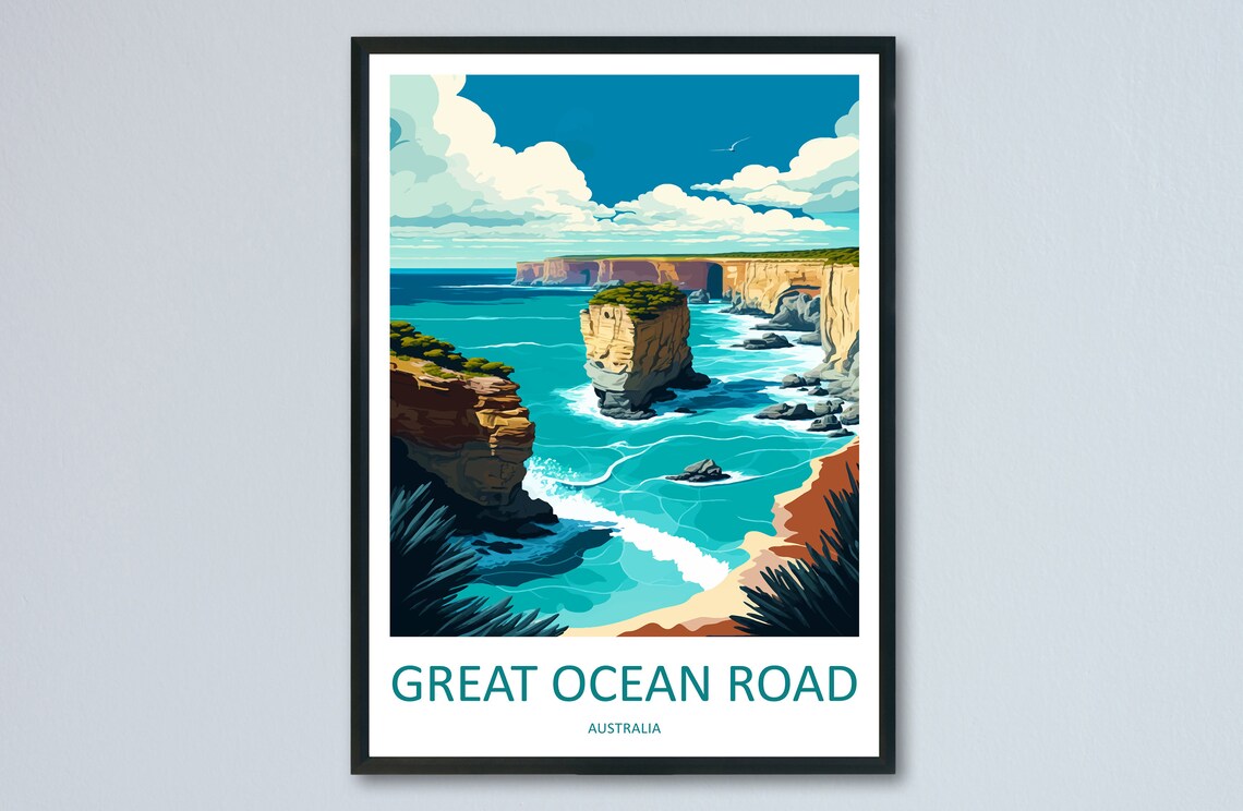 Great Ocean Road Travel Poster, Australia Road Trip
