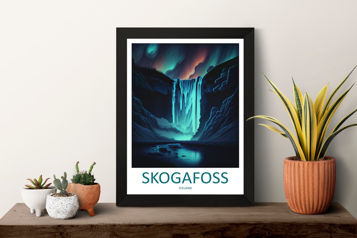 Skogafoss Travel Poster, Iceland Wall Decor - Image 3