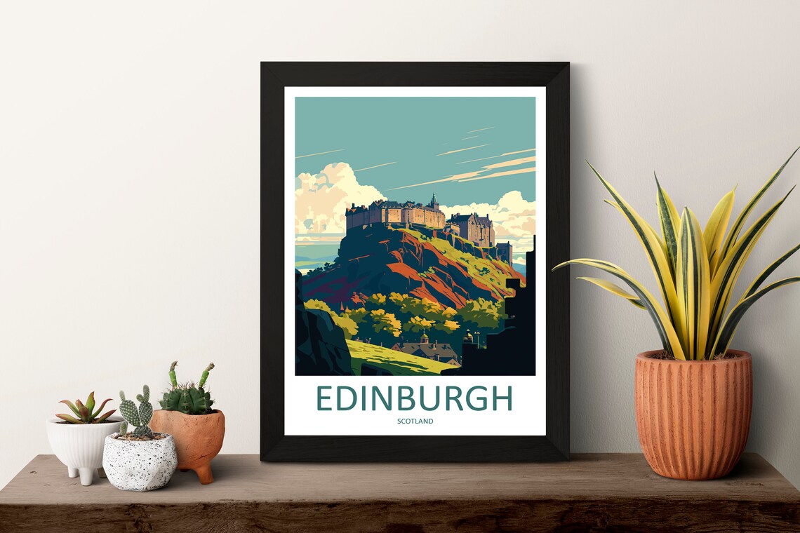Edinburgh Cityscape Art Print, Scotland Wall Decor - Image 3
