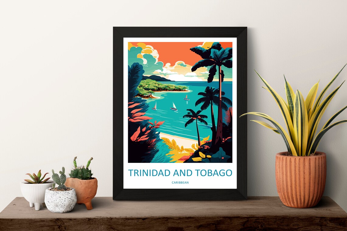 Trinidad And Tobago Travel Poster, Caribbean Travel Art - Image 3