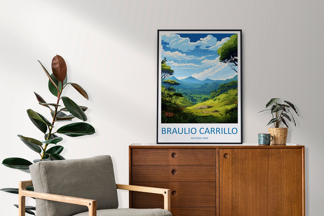 Braulio Carrillo Cloud Forest Mountain Valley Costa Rica Travel Poster - Image 2