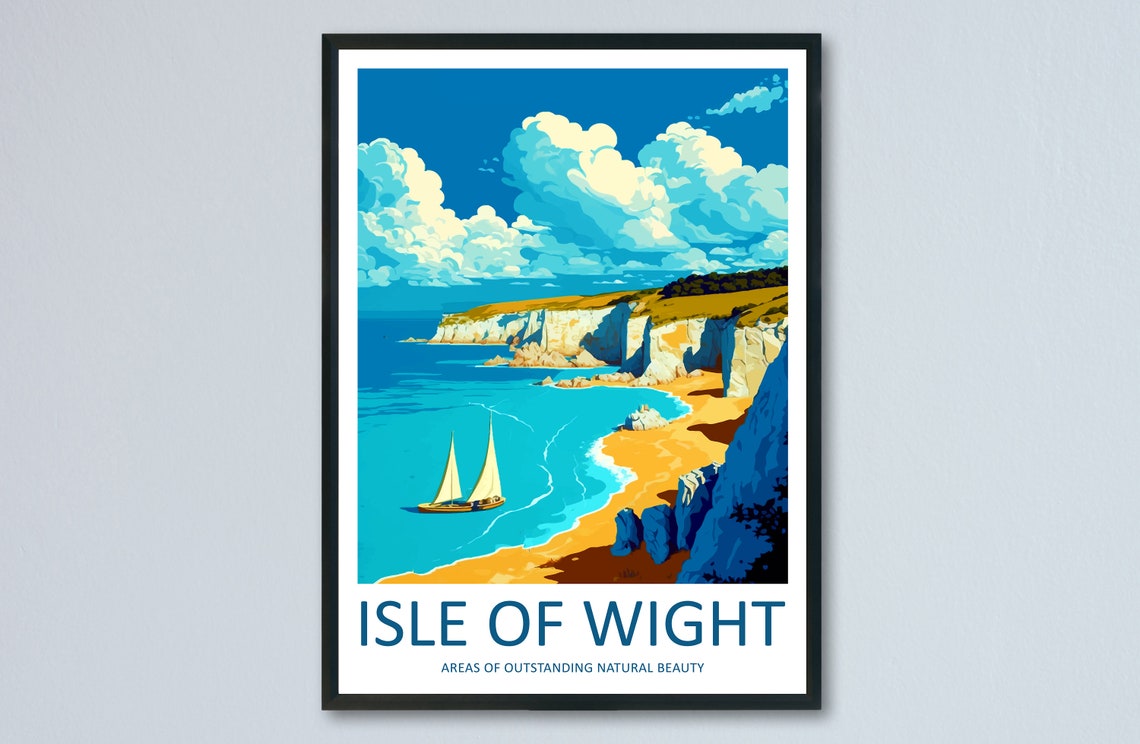 Isle Of Wight Travel Print Wall Art Isle Of Wight Wall Hanging Home Decor Isle Of Wight Gift Art Lovers Wall Art Anob Travel Art