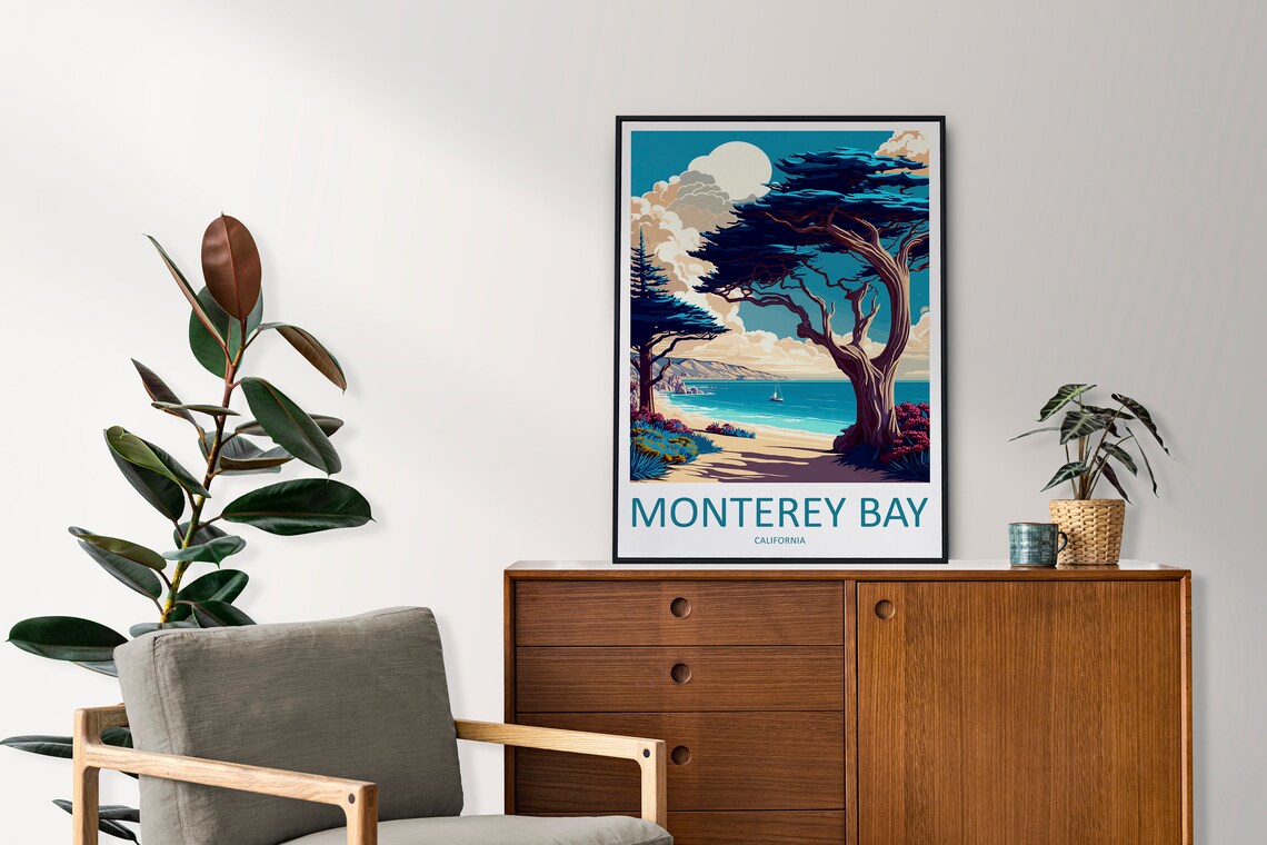 Monterey Bay Travel Poster, California Wall Art - Image 2