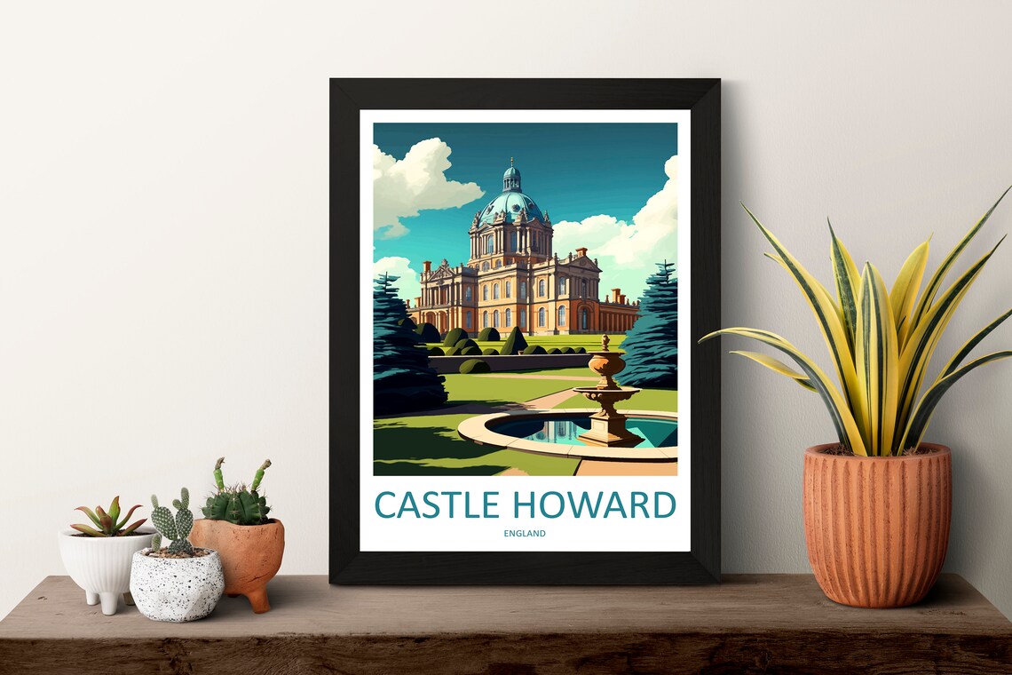 Castle Howard Stately Home Dome Fountain England Travel Poster - Image 3