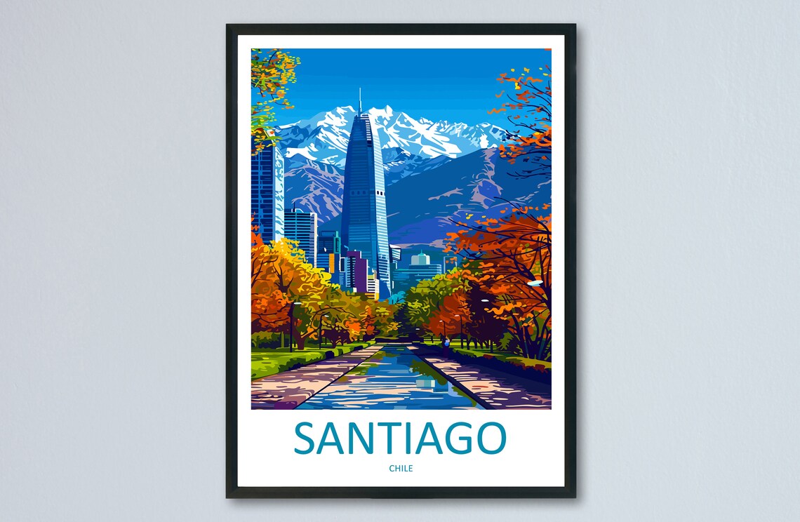 Santiago Travel Wall Art Print Chile