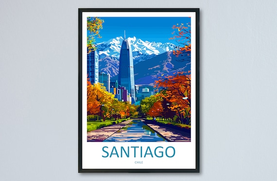 Santiago Travel Wall Art Print Chile