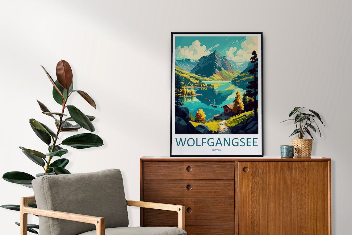 Wolfgangsee Austria Alpine Lake Mountains Autumn Vintage Travel Poster - Image 2