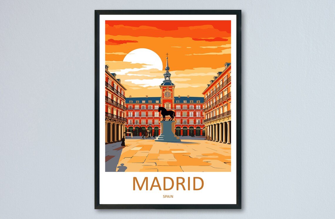 Madrid Travel Poster, Spain Home Decor for Art Lovers