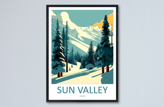 Sun Valley Travel Poster, Ski Lover Gift