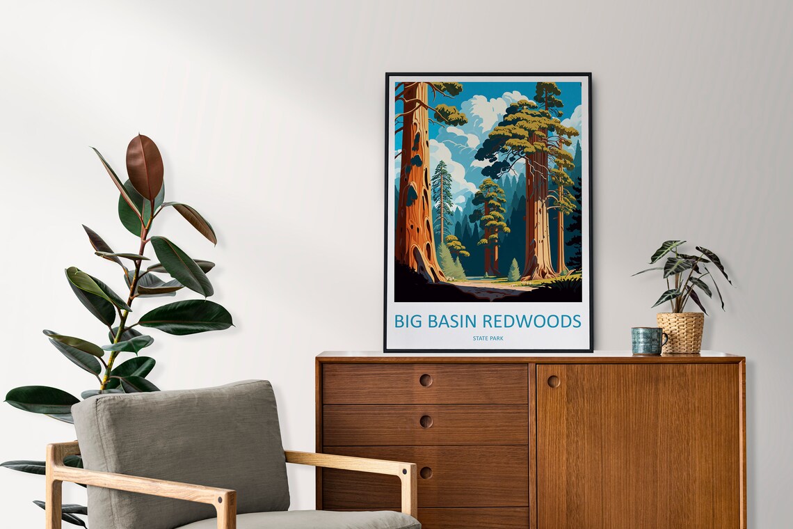 Big Basin Redwoods State Park Travel Poster, California - Image 2
