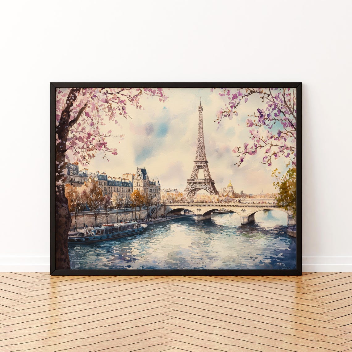 Paris Watercolor Poster Landscape Wall Art Hanging Home Dcor Gift Lovers France