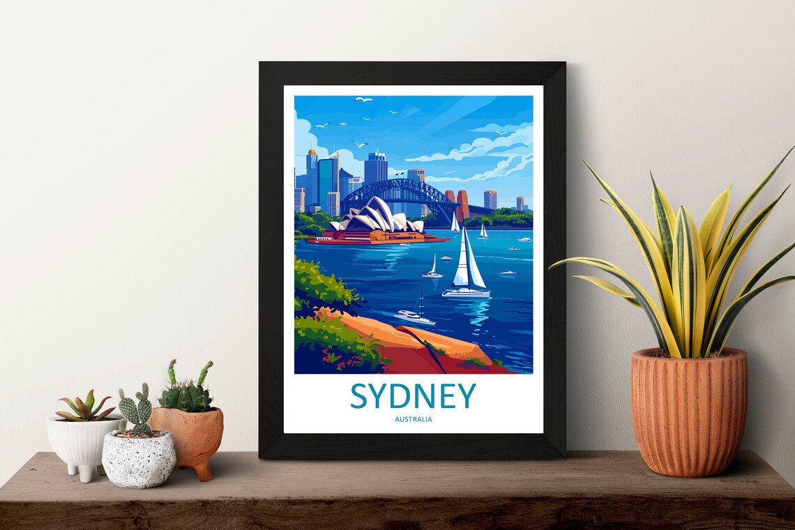 Sydney Opera House and Harbour Bridge Australia Travel Poster - Image 3