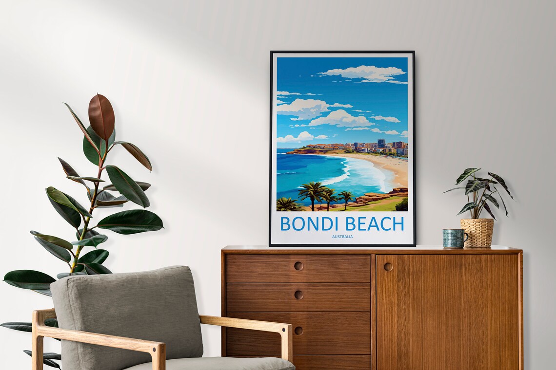 Bondi Beach Travel Poster, Australia Wall Art - Image 2