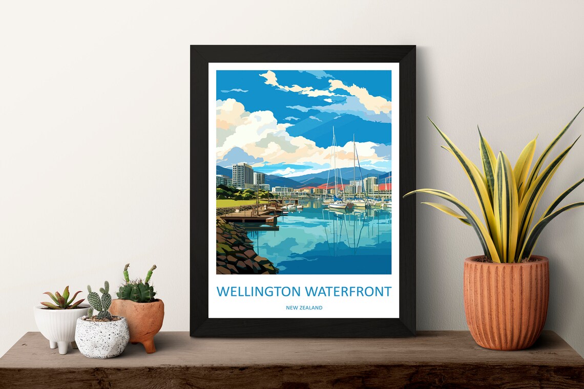 Wellington Waterfront Travel Poster, New Zealand - Image 3