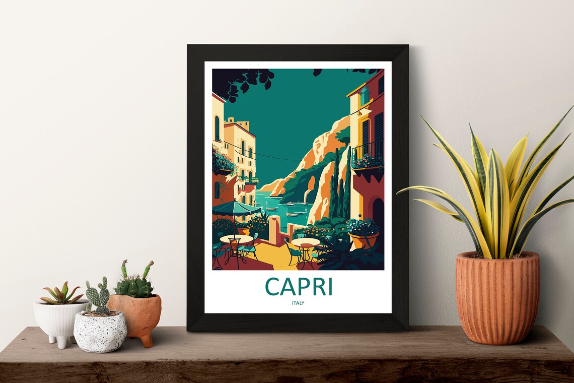 Capri Travel Poster, Italy Coastal Wall Art - Image 3