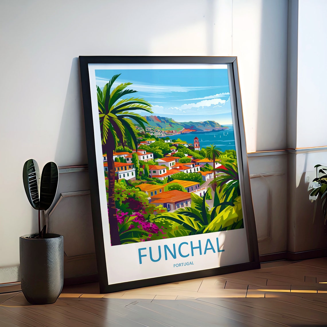 Funchal Travel Print Wall Art Funchal Wall Hanging Home Dcor Funchal Gift Art Lovers Portugal Art Lover Gift Funchal Wall Dcor Funchal Art - Image 2