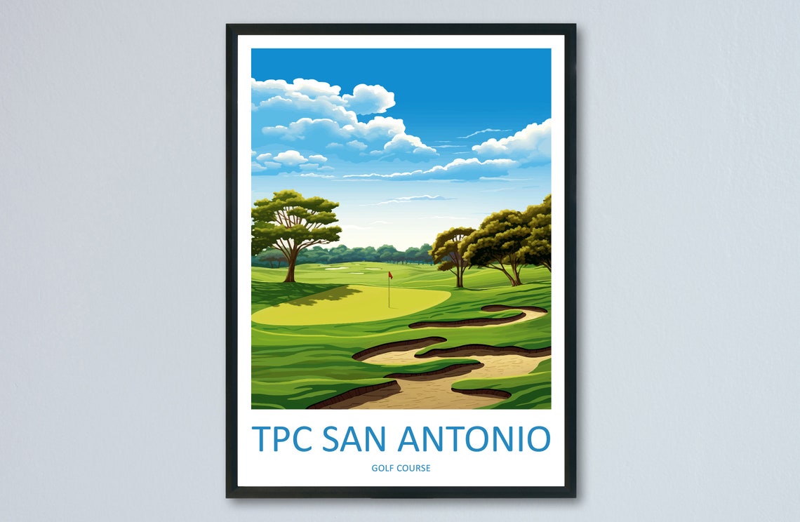 TPC San Antonio Golf Course Bunkers Fairway Daytime Travel Poster