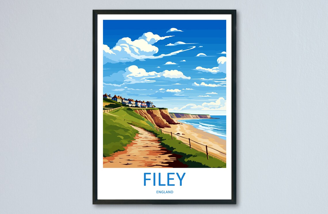 Filey Travel Poster, Yorkshire England Artwork