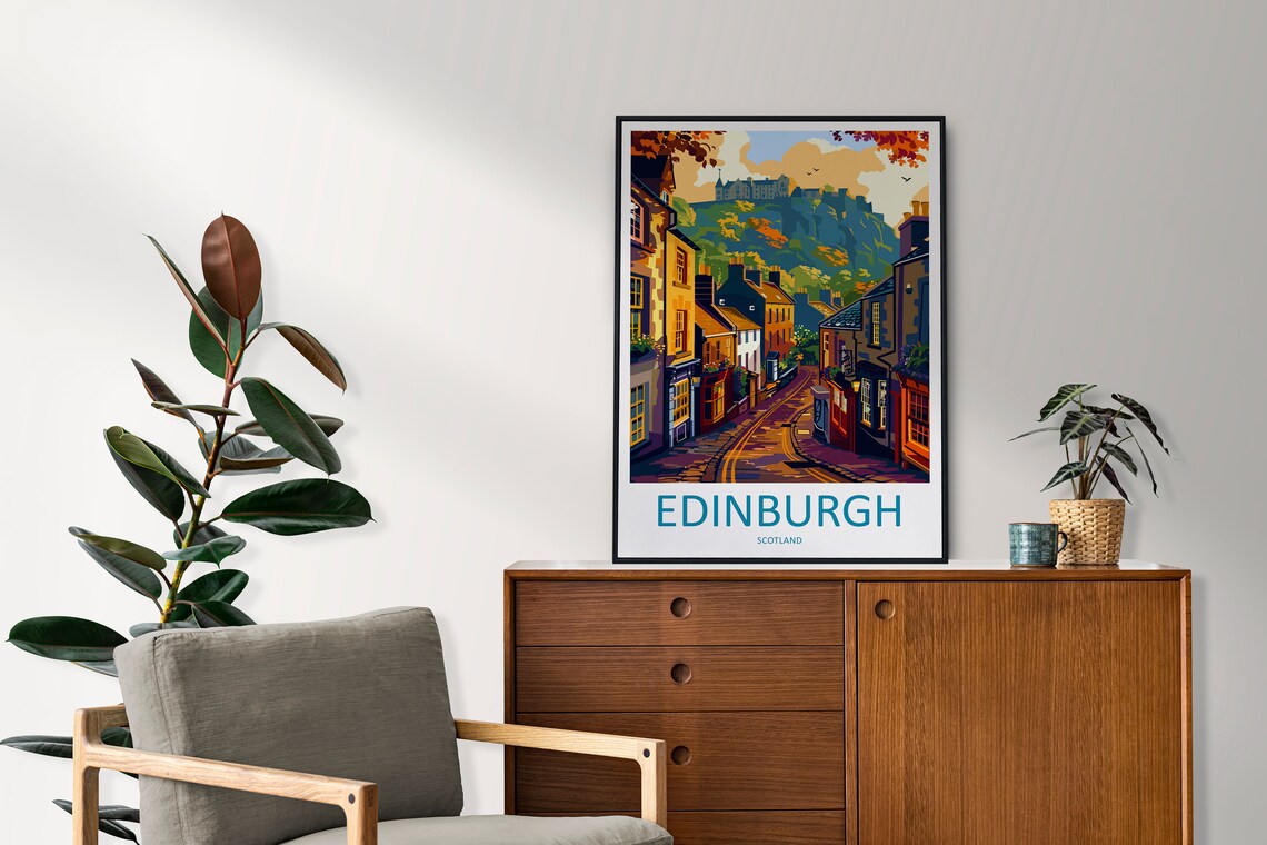 Edinburgh Cityscape Art Print, European City Decor - Image 2