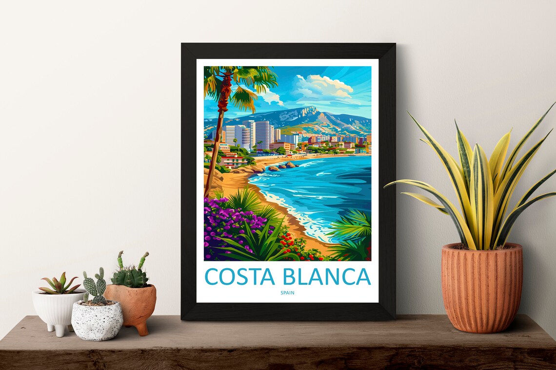 Costa Blanca Spain Mediterranean Beach Coast Summer Travel Poster - Image 2