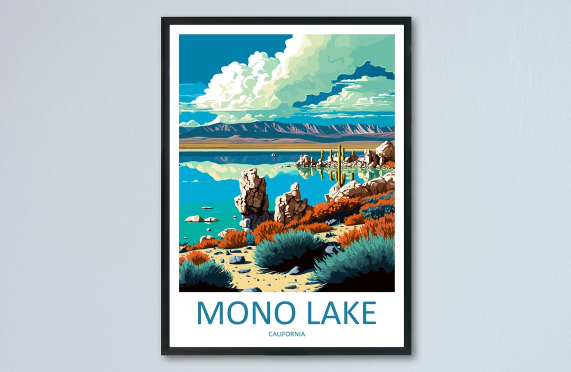Mono Lake Travel Poster, California Wall Decor