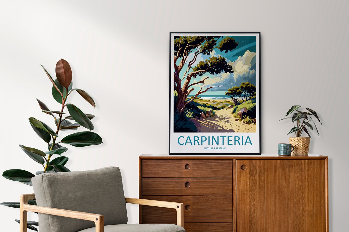 Carpinteria Nature Preserve Coastal Pine Trail Beach Art Poster - Image 2