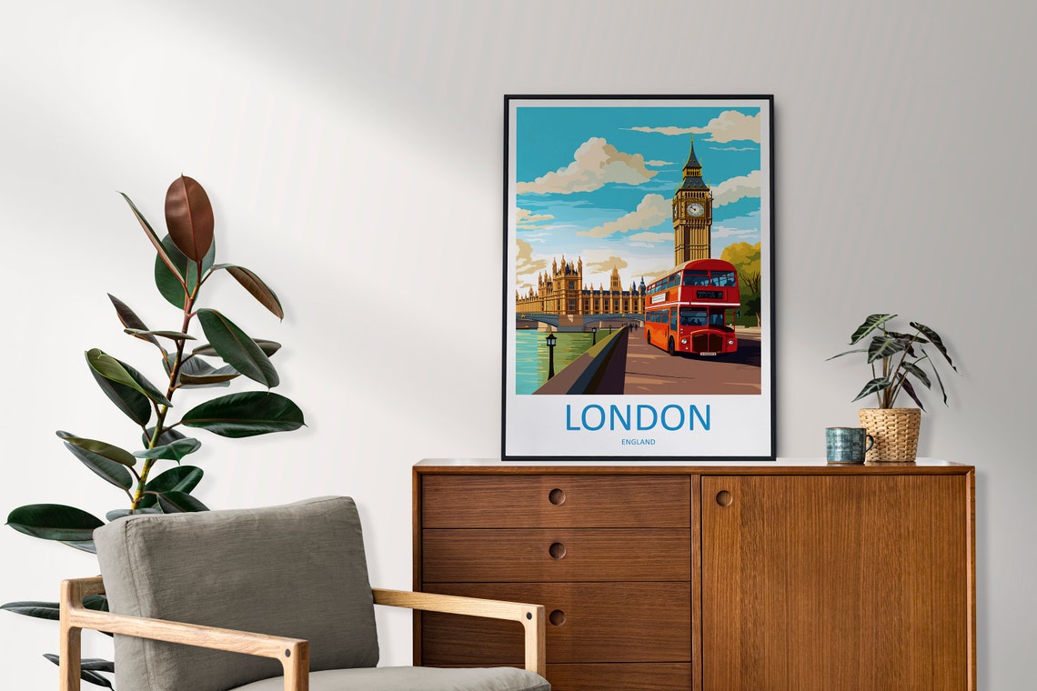 London Travel Poster, England Wall Art - Image 2