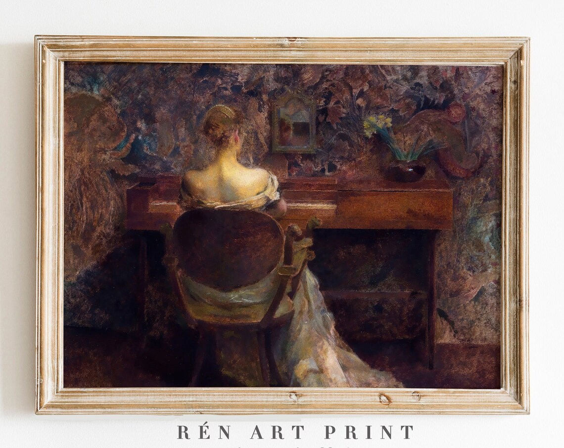 Antique Pianist Portrait, Vintage Victorian Art Print