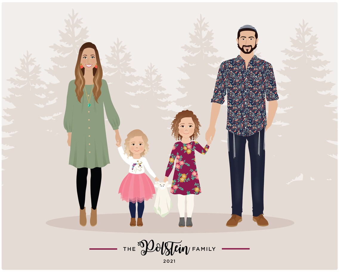 Custom Family Portrait, Personalized Portrait - Image 2