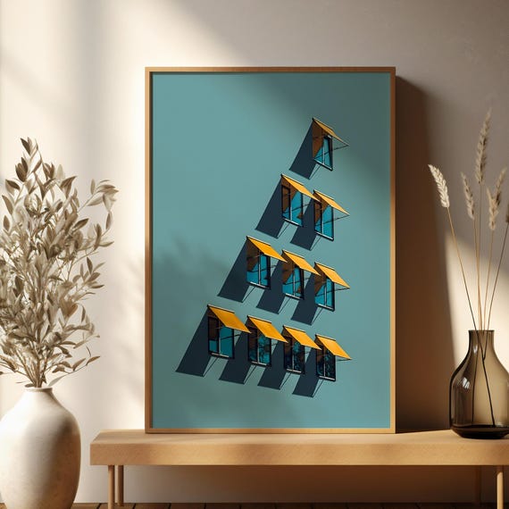 Copenhagen Architecture Print Triangle Window Abstract Art