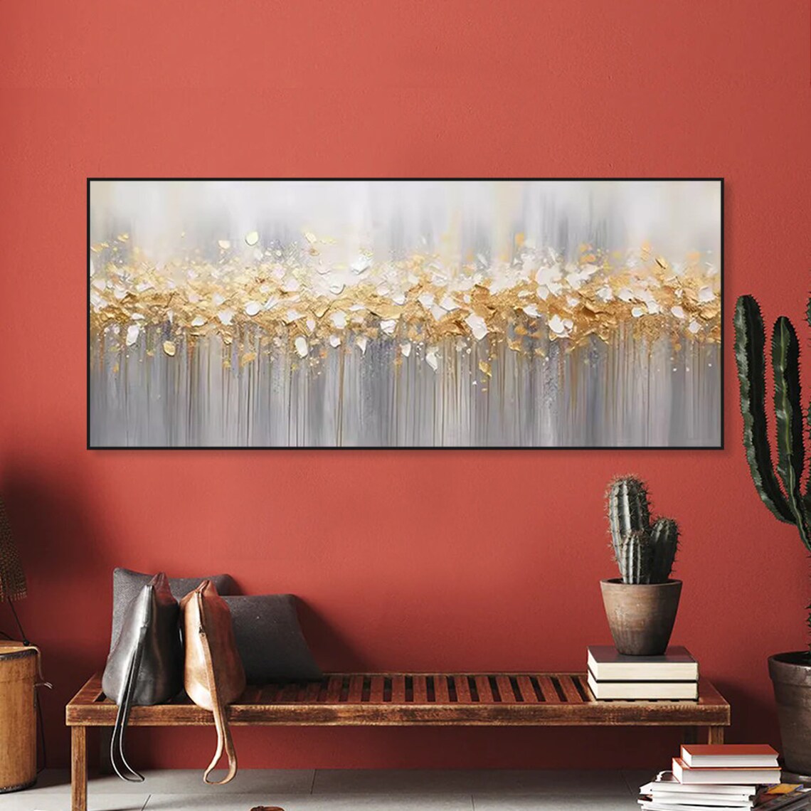 Gold Abstract Painting, Boho Modern Art Print - Image 3