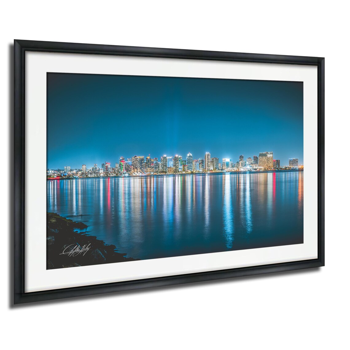 San Diego Cityscape Print Coastal Sunset With Coronado Bridge