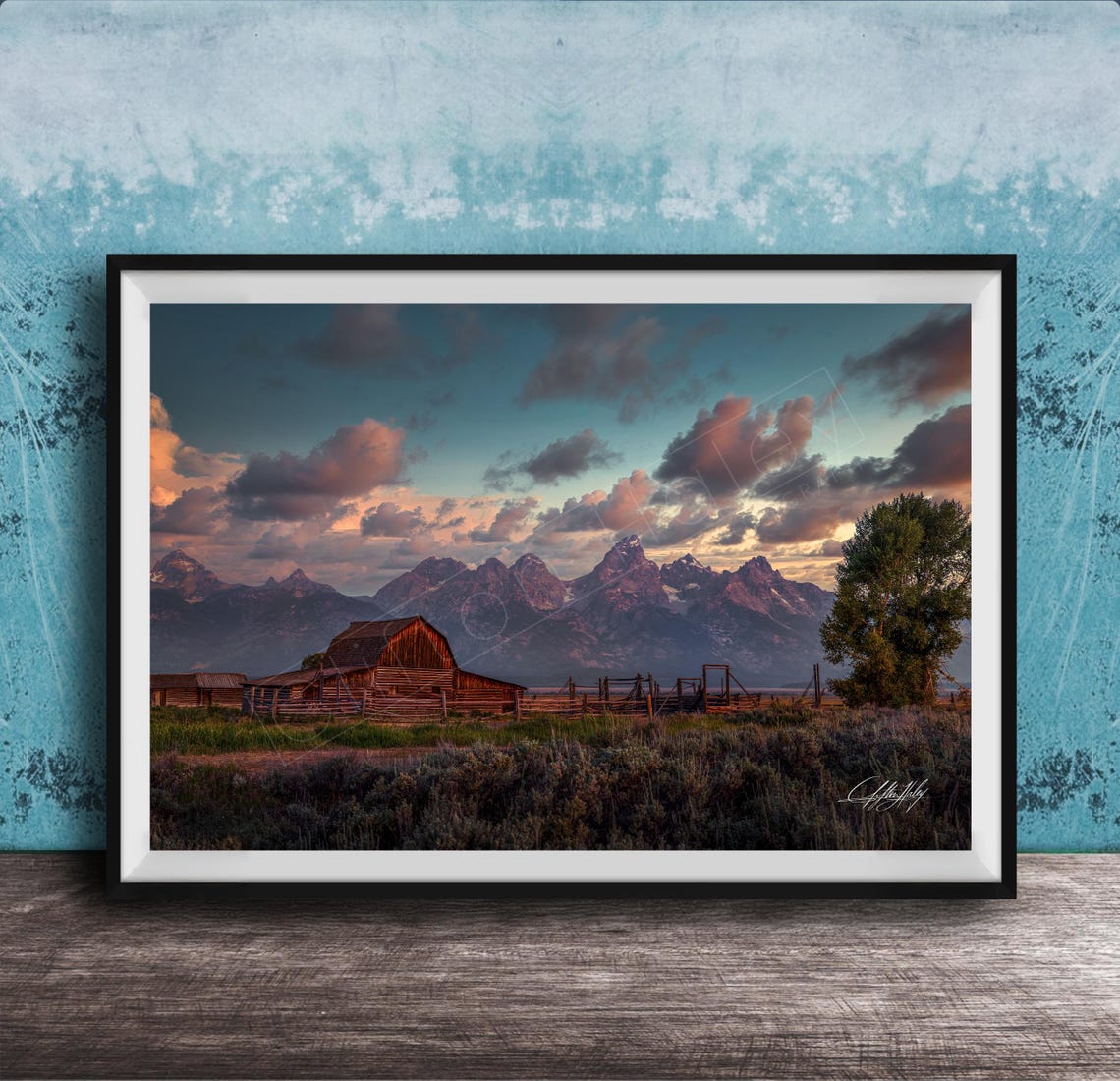 Historic T A Moulton Barn At Sunrise Grand Teton Range Poster