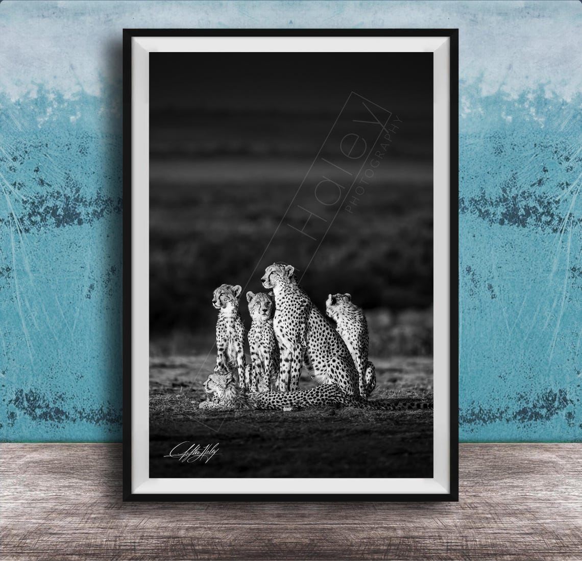 Maasai Safari Cheetah Wall Art Black And White Print