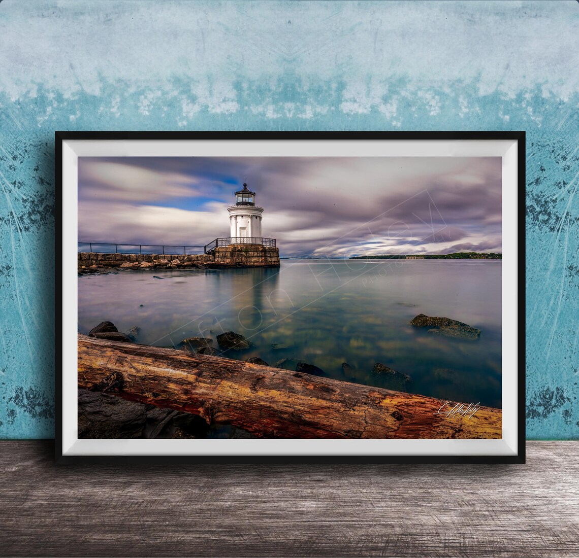 Portland Bug Light At Dusk Rocky Coastline Maine Lighthouse Photo Poster