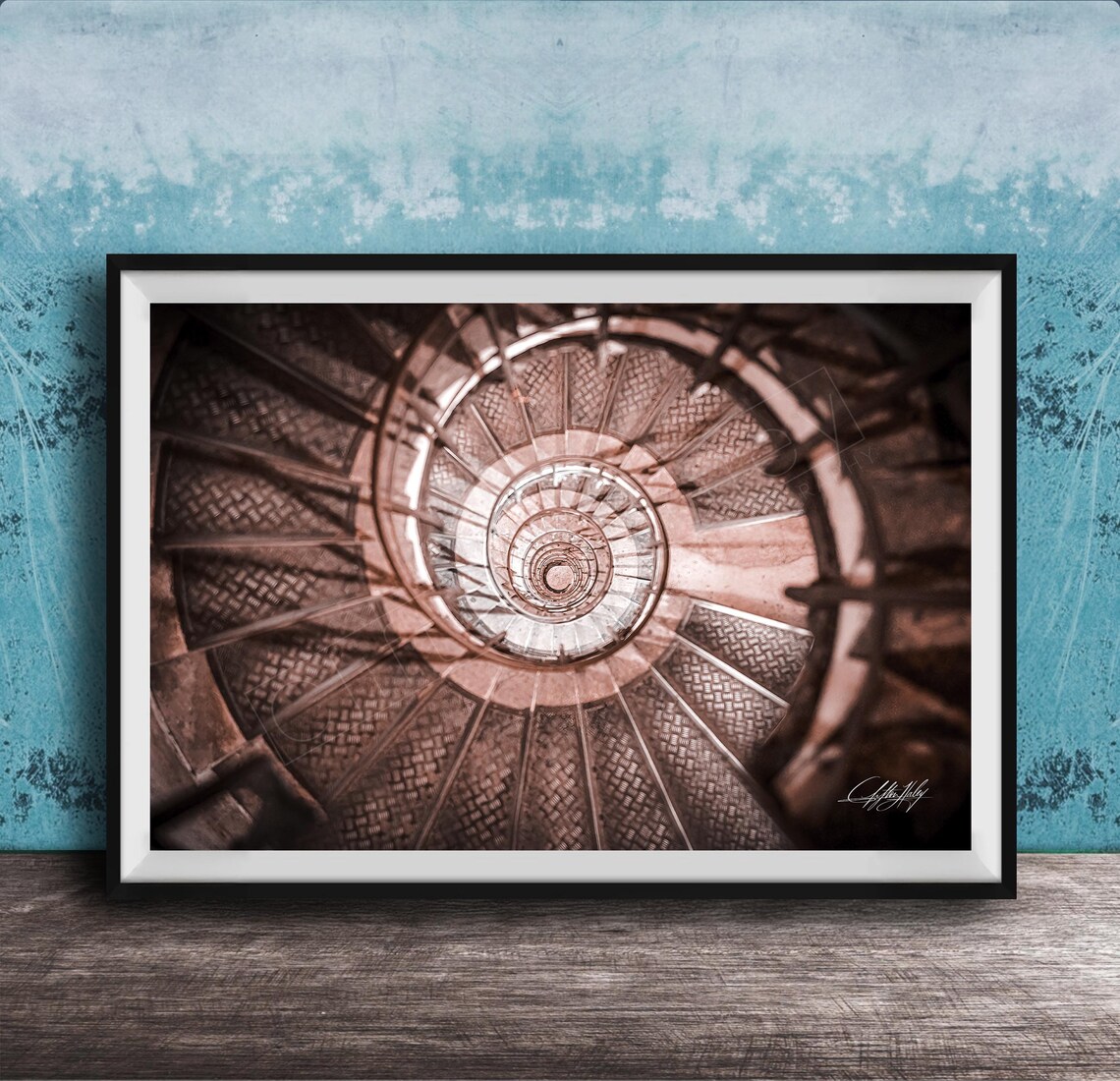 Arc de Triomphe Spiral Staircase Looking Down Architecture Photo Poster