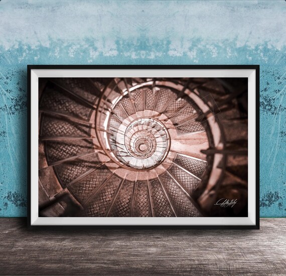 Arc de Triomphe Spiral Staircase Looking Down Architecture Photo Poster