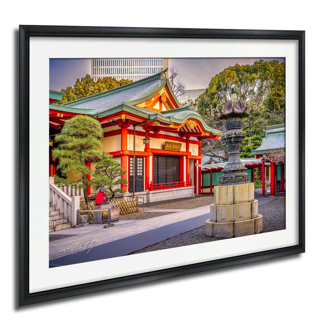 Hiejinja Shrine Tokyo Red Temple Morning Architecture Poster