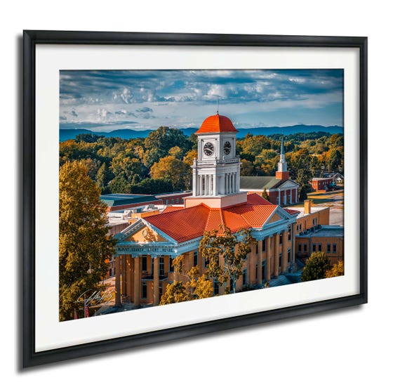 Maryville Courthouse Print Autumn Sunrise Smoky Mountains View