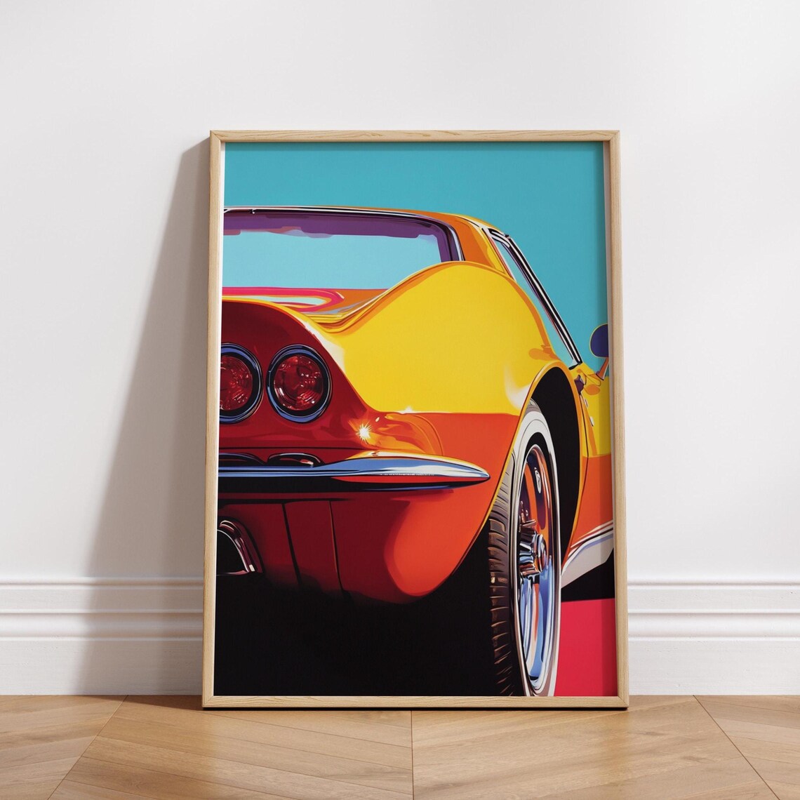 Corvette-Inspired Retro Matte Poster, Vintage Decor