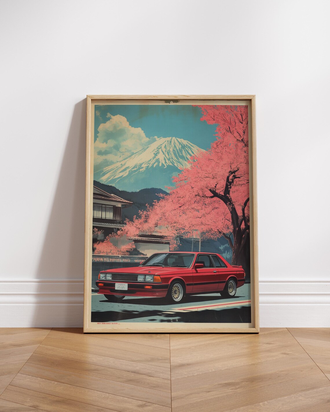 Vintage Car And Mountain Poster Retro Home Decor Japanese Art Wall For Lovers
