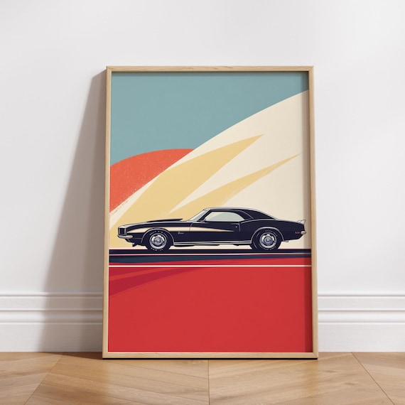 Retro Muscle Car Wall Art Print Vintage Poster For Enthusiasts Automotive Lovers Home Decor