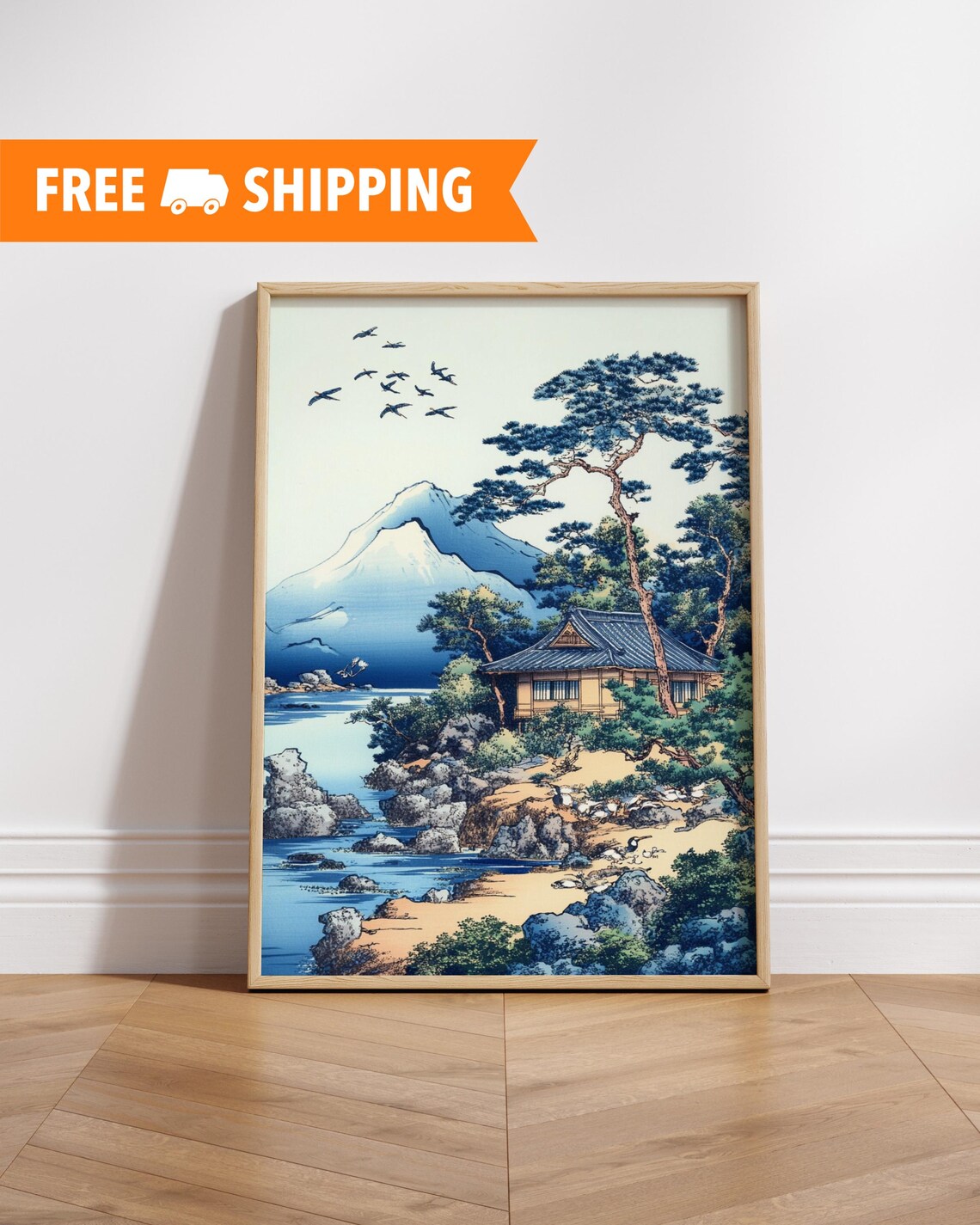 Japanese Landscape, Tranquil Nature Print