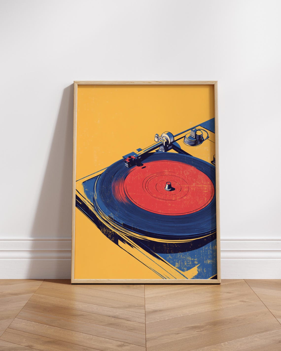 Retro Vinyl Record Player Turntable Pop Art Music Lover Poster