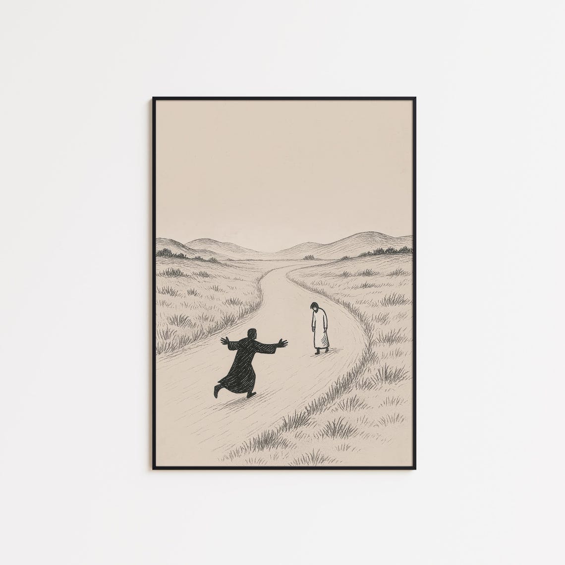 Prodigal Son Returns Minimalist Bible Forgiveness Story Poster